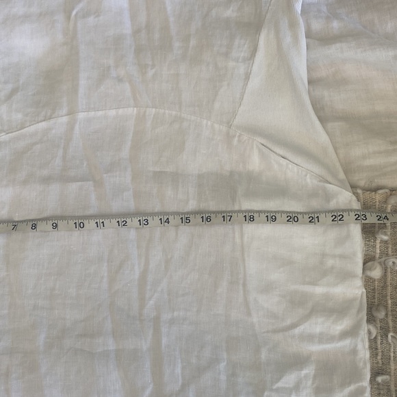 Fly Italian linen and vibes dress pockets short sleeve medium large white - Picture 9 of 10